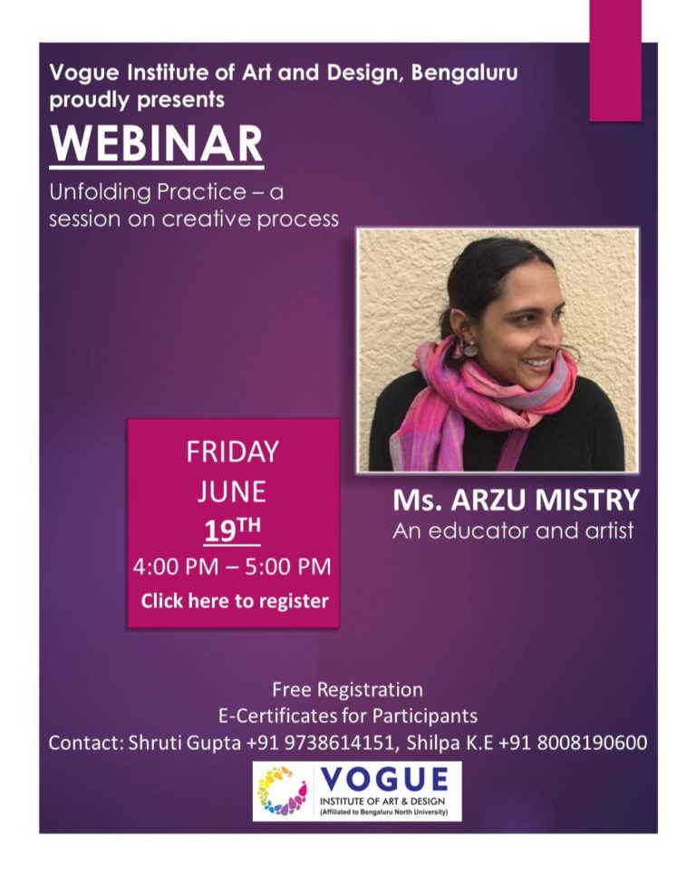 Interior Design Webinar Unfolding Practices A session on creative processes by Ms Arzu Mistry
